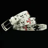 ceinture en cuir pu pour femme, sangle de taille japonaise, motif de dessin animé tête de mort, assressentiavec tout, mode punk, y2k