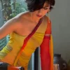 robe longue tube imprimée harajuku pour femmes, épaules dénudées, drapée à lacets, fendue sur le côté, robes de soirée élégantes, été 2025