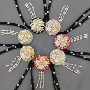 Cadeau fleur Hanbok perruque coiffure gland perle corée Style ethnique bandeau perlé traditionnel scène danse cheveux cerceau filles Cadeau fleur Hanbok perruque coiffure gland perle corée Style ethnique bandeau perlé traditionnel scène danse cheveux cerceau filles