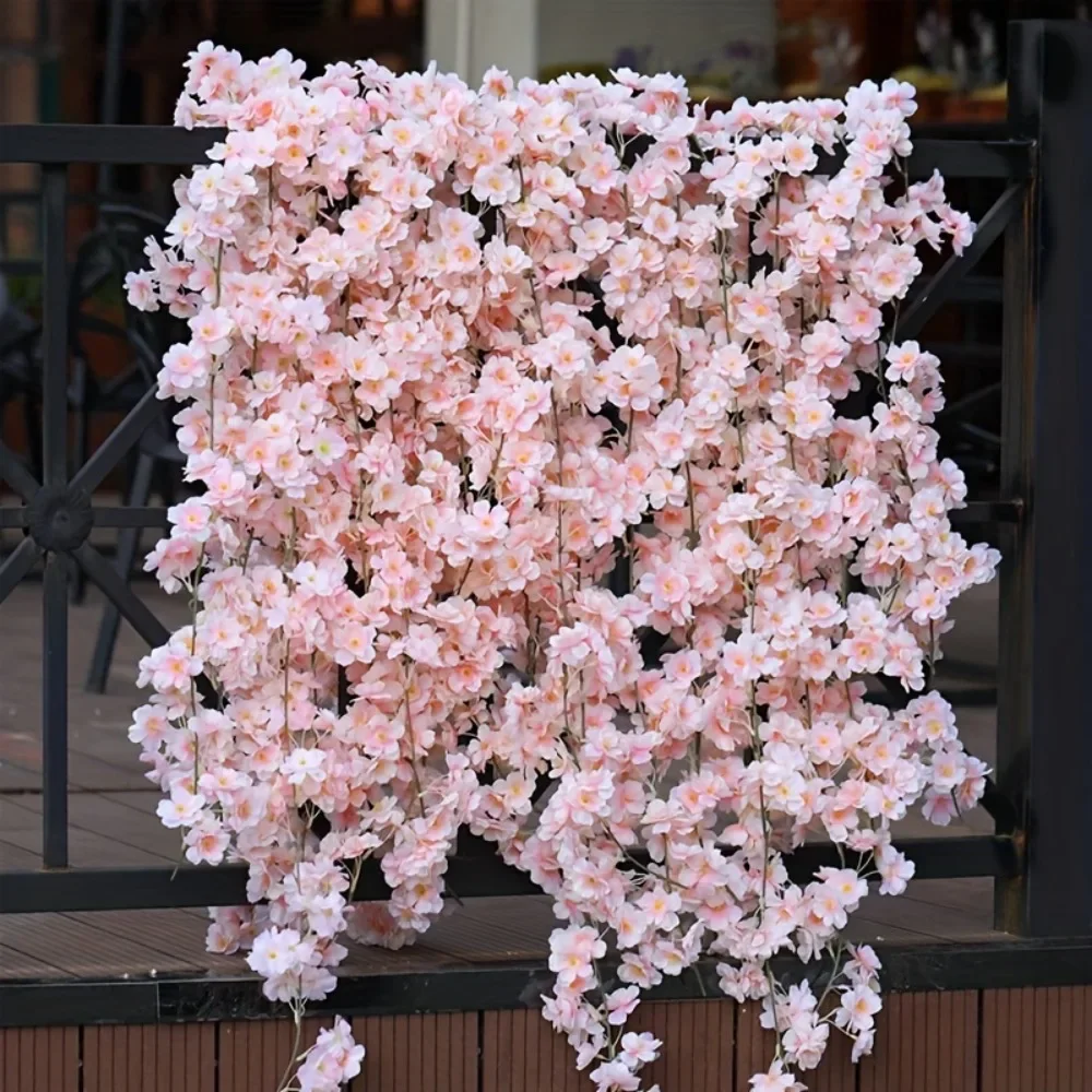 Fleurs artificielles Sakura suspendues, fausse guirlande florale, pour maison, jardin, arc de mariage, fête, fleur de cerisier, Arrangement de décoration murale Fleurs artificielles Sakura suspendues, fausse guirlande florale, pour maison, jardin, arc de mariage, fête, fleur de cerisier, Arrangement de décoration murale