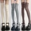 Chaussettes mi-longues pour femmes, chaussettes chaudes tricotées pour bottes, chauffe-jambes, bas hauts en coton japonais JK Chaussettes mi-longues pour femmes, chaussettes chaudes tricotées pour bottes, chauffe-jambes, bas hauts en coton japonais JK