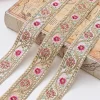 ruban de fleurs brodé, coupe en dentelle ethnique, vêtements de bricolage, accessoires de sac, 1 mètre