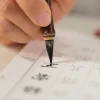 pinceau traditionnel chinois en bambou avec poils de loup, pour calligraphie, pratique de la peinture