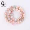perles d'agate de fleur sakura naturelles bon marché, rondes et lisses, pour la fabrication de bracelets, accessoires de bijouterie à faire soi même, 6, 8, 10mm