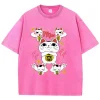 t shirt en coton délavé pour homme, dessin animé japonais, dandadan okarun, haute qualité, esthétique, à la mode