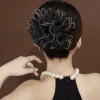 cravates pour cheveux avec ruban élégant pour femmes, accessoires pour cheveux, vêtements de sauna français, fleur de sauna, mode premium