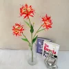 fleurs de lycoris artificielles à 3 têtes, pour la décoration de table de maison, fournitures florales de mariage, vitres, accessoires photo de scène