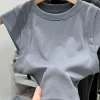 t shirt à manches sulfpour femme et fille, vêtement en coton, slim, sexy, y2k, printemps