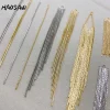 haosaw – lot de 4 pièces, accessoires de bijoux/soudé/boucles d'oreilles diy/chaîne serpent/plaqué or véritable/fait à la main/résultats de boucles d'oreilles