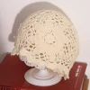 chapeau à fleurs en crochet fait à la main, décontracté, style bohème, coréen, style ethnique, fin, ajouré, tricoté pour filles