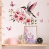 rose fleur papillon oiseau chambre salon stickers muraux décoration de la maison fond mur embellir pâte murale art mural