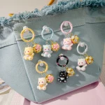 Kawaii Cartton chat porte-clés doux Sakura cloche pendentif téléphone chaîne porte-clés Couple sac charme bijoux pour femmes filles petit cadeau