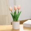 petites fleurs artificielles en pot, tulipe, fausses plantes, arbre en pot, ornement de bureau pour la maison, le bureau, décoration de fête de mariage