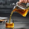 théière en verre résistant à la chaleur avec infuseur à café en acier inoxydable, récipient chauffant, théière, bonne bouilloire transparente, paniers filtrants carrés