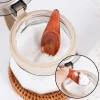 mini cuillère à thé en bois japonais, cuillère à condiments à manche court, couverts café thé petite cuillère à sucre cuillère à café gadgets de cuisine
