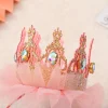 fée mode mignon strass maille couronne couvre chef coiffure style coréen bandeau fille bandeau de cheveux chapeaux cerceau de cheveux