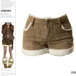 Short en velours côtelé taille basse vintage Maillard coréen pour femme, pouvez-vous aru Y2K, Kpop japonais des années 2000, Harajuku, Cyber Punk, Hot Pants, Idols Shoujo