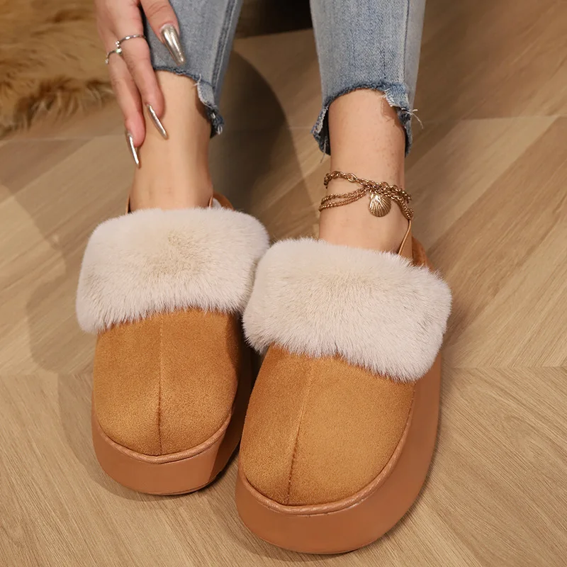 pantoufles chaudes d'hiver pour femmes, style coréen, semelle épaisse, doublure polaire, bottes chaudes, populaires ins, pantoufles de chambre à coucher en plein air, tendance pantoufles chaudes d'hiver pour femmes, style coréen, semelle épaisse, doublure polaire, bottes chaudes, populaires ins, pantoufles de chambre à coucher en plein air, tendance