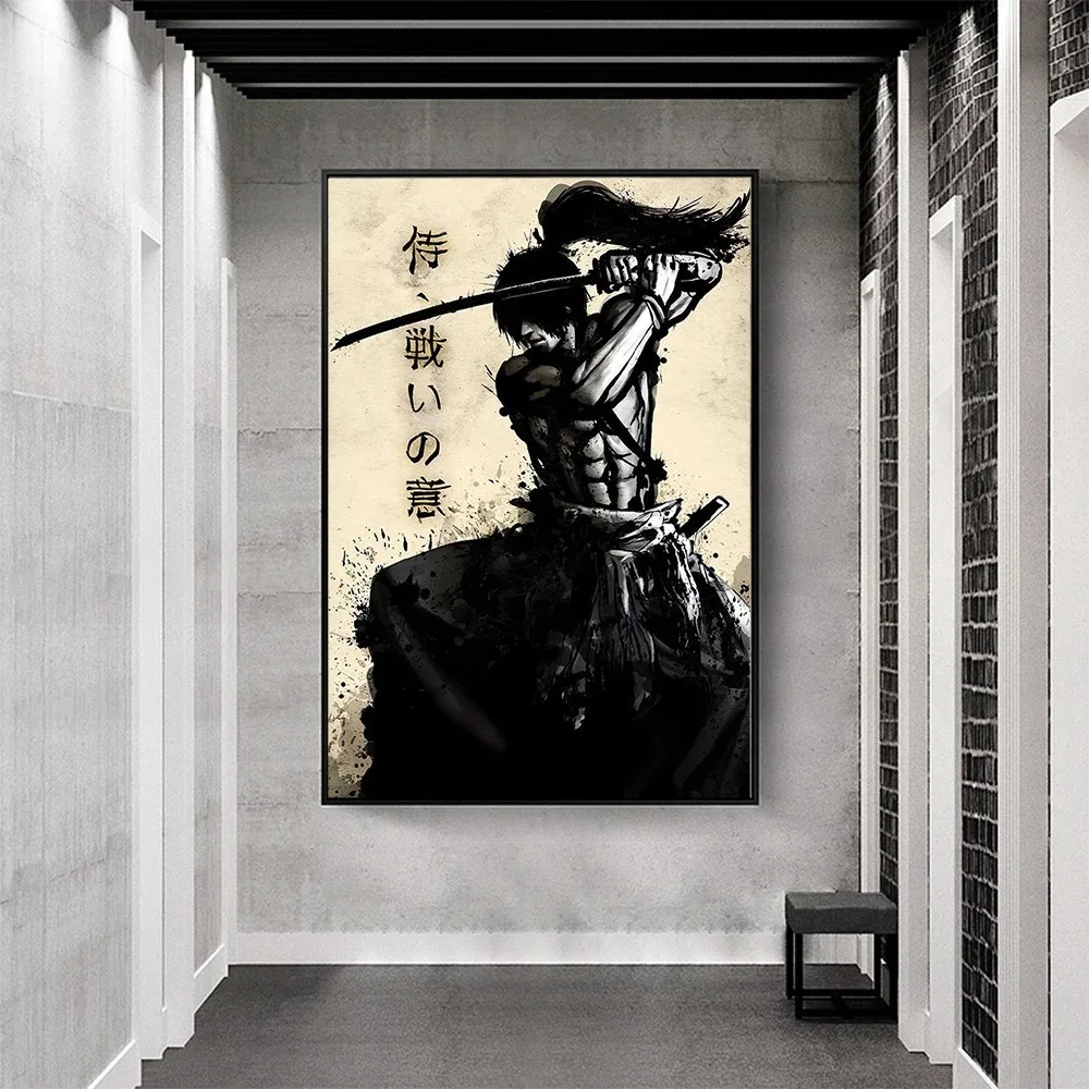 toile de peinture de samouraï japonais, affiches et imprimés de personnages d'art mural, image de décoration de maison pour salon et chambre à coucher, esthétique toile de peinture de samouraï japonais, affiches et imprimés de personnages d'art mural, image de décoration de maison pour salon et chambre à coucher, esthétique