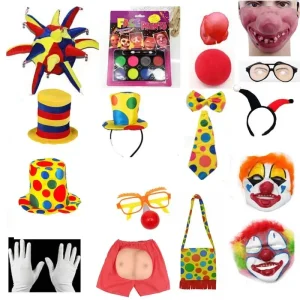 Costume de cosplay de clown LYus pour enfants et adultes, accessoires de performance, masque, chapeau antarctique, chaussures, bas, décoration de fête Tim ade, Halloween Costume de cosplay de clown LYus pour enfants et adultes, accessoires de performance, masque, chapeau antarctique, chaussures, bas, décoration de fête Tim ade, Halloween
