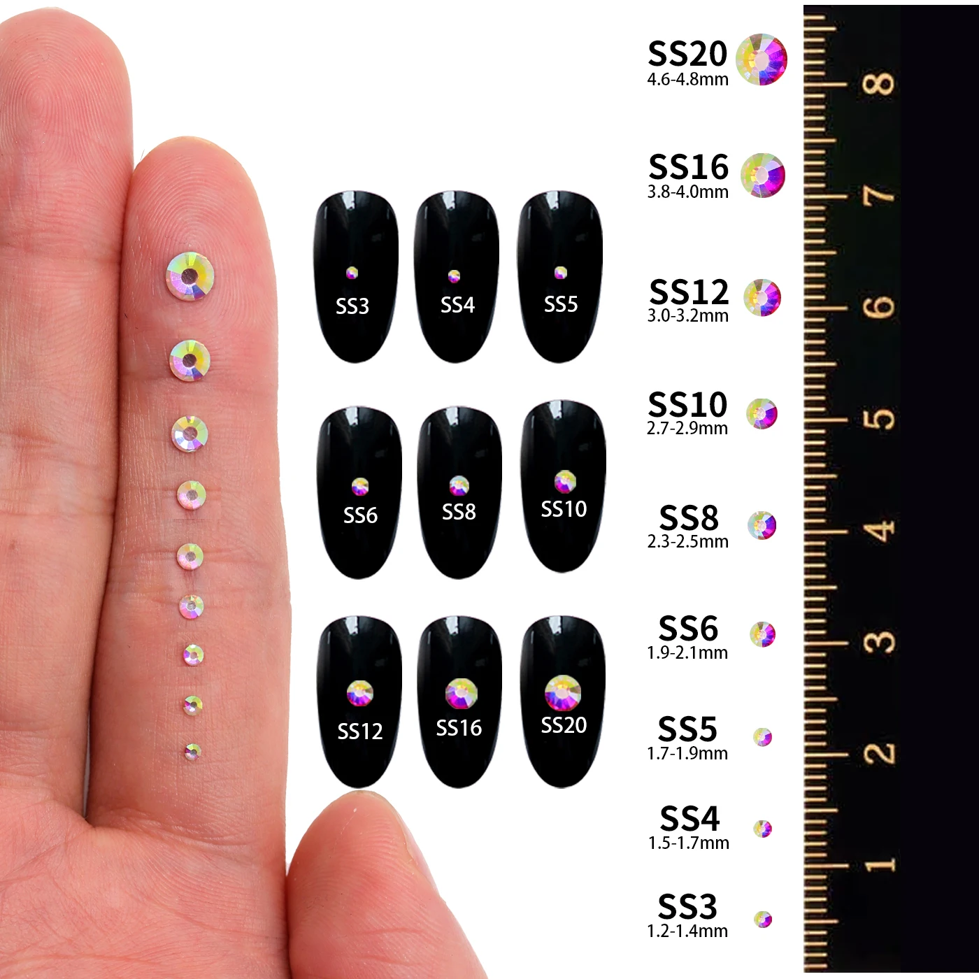 qiiy mélange taille argent flatback haute qualité ss3 ss20 1440 pièces verre strass cristal pierres non correctrices pour bricolage nail art qiiy mélange taille argent flatback haute qualité ss3 ss20 1440 pièces verre strass cristal pierres non correctrices pour bricolage nail art