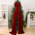 Grand nœud décoratif de noël 2025, nœuds décoratifs de noël, pour la décoration d&rsquo;arbre de noël, portes d&rsquo;entrée, activités de plein air