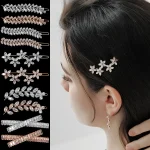 Barrette à la mode en forme de feuille de zircone cubique pour femmes, accessoires de mariée, bijoux de cheveux de mariage, couvre-chef de fête de mariée