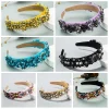bandeau élégant en strass coloré, bijoux à large bord, cerceau pour cheveux baroques, accessoires pour cheveux de style coréen, diadèmes de mariée pour filles