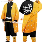 Costume de Cosplay Anime Agatsuma Zenitsu, uniforme Kimono pour enfants et adultes, perruque, Costumes d&rsquo;halloween