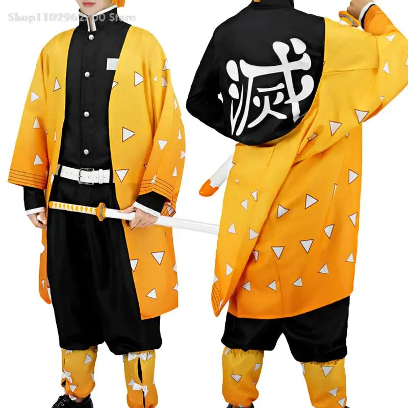 Costume de Cosplay Anime Agatsuma Zenitsu, uniforme Kimono pour enfants et adultes, perruque, Costumes d’halloween Costume de Cosplay Anime Agatsuma Zenitsu, uniforme Kimono pour enfants et adultes, perruque, Costumes d’halloween