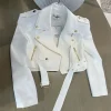 veste courte à manches longues pour femmes, manteau lomatéritive féminin, conception de fouet, patchwork de niche, mode coréenne pour dames, printemps, automne
