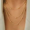 Collier en acier inoxydable pour femmes, nouvelle atmosphère haut de gamme, perles délicates, chaîne multicouche en os, bijoux cadeaux de fête Collier en acier inoxydable pour femmes, nouvelle atmosphère haut de gamme, perles délicates, chaîne multicouche en os, bijoux cadeaux de fête