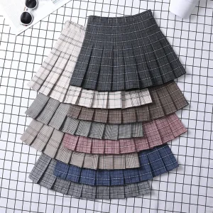 Jupe d&rsquo;été pour femmes, vêtements de Style coréen, Preppy pour filles, Chic et élégant, esthétique, ligne A, Mini jupe plissée à carreaux, 2023