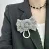 ruban noir, petit nœud à carreaux parfumé, broche à pampilles en perles de camélia, broche à nœud papillon deuil noir