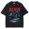 T-shirt surdimensionné en coton délavé pour homme, avec motif de portrait de film, harajuku, hip hop, streetwear T-shirt surdimensionné en coton délavé pour homme, avec motif de portrait de film, harajuku, hip hop, streetwear