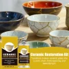 kit de réparation en céramique kintsugi japonais, adhésif doré sûr aux aliments, pour poterie cassée, artisanat d'art, restauration de sculpture de baignoire