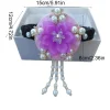 bandeau coréen à fleurs classiques en perles, hanbok traditionnel, coiffure avec pompons, cerceau pour cheveux de danse sur scène, hanfu