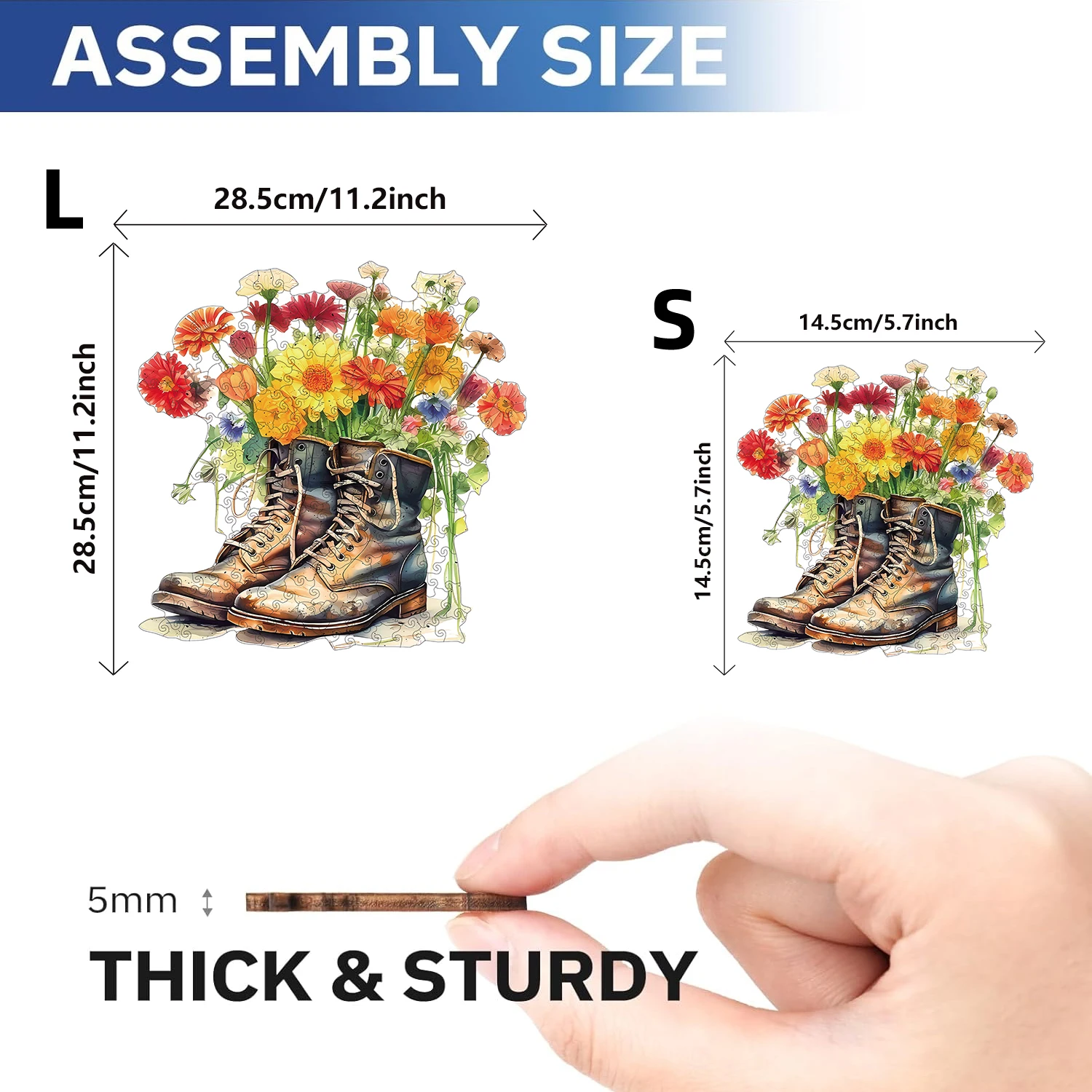 puzzle en bois pour adultes, fleurs et chaussures, cadeaux de vacances spéciaux pour amis, famille, décoration de maison d'art moderne puzzle en bois pour adultes, fleurs et chaussures, cadeaux de vacances spéciaux pour amis, famille, décoration de maison d'art moderne