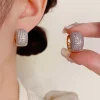 boucles d'oreilles en micro cercles incrustés de haute qualité, exquises, simples, exquises, du japon et de la corée du sud, design unique et à la mode