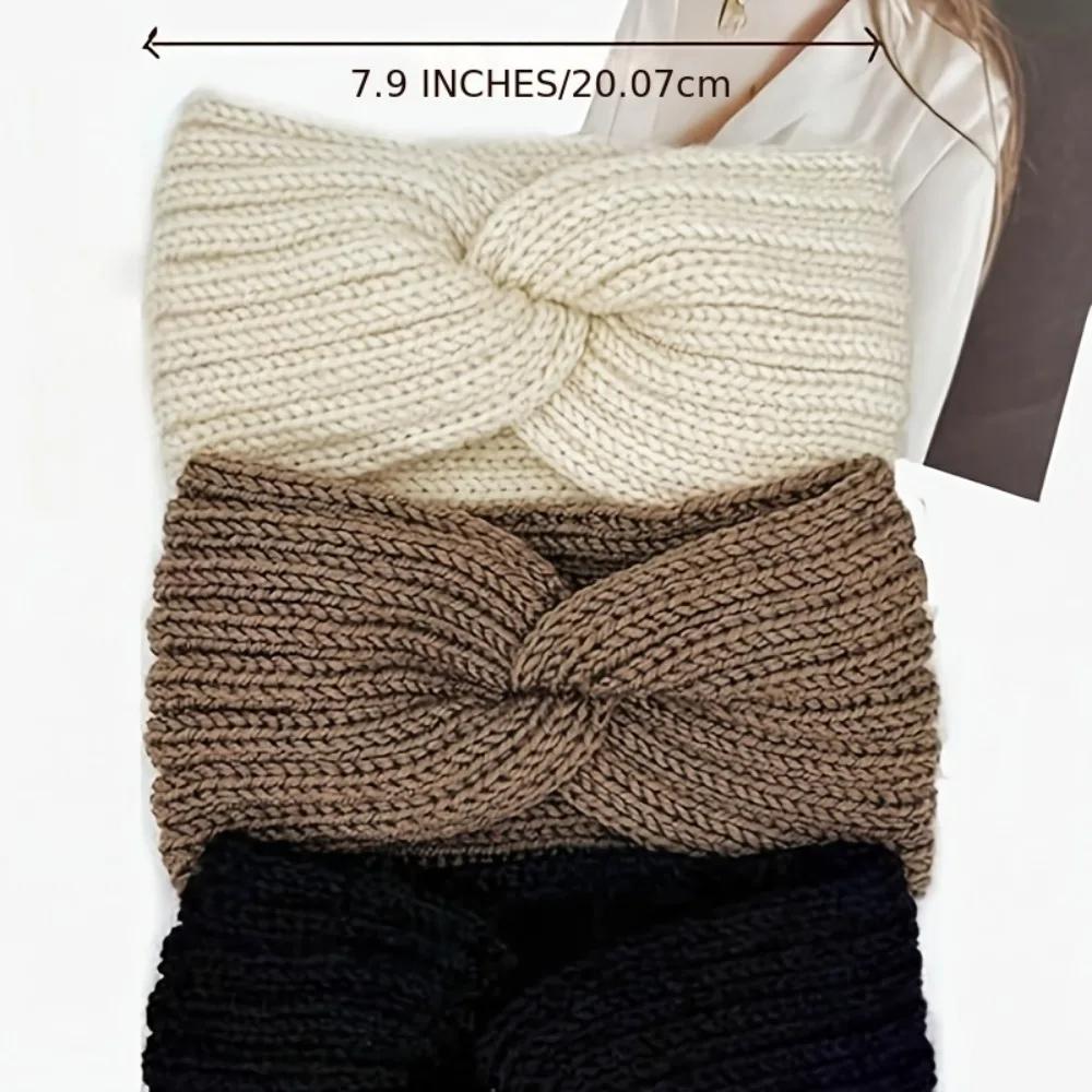 bandeau tricoté avec protection des oreilles, accessoires pour cheveux chauds et à la mode pour l'automne et l'hiver, 3/1 pièces bandeau tricoté avec protection des oreilles, accessoires pour cheveux chauds et à la mode pour l'automne et l'hiver, 3/1 pièces