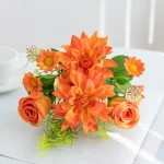 Soie Fleurs Artificielles Dahlia Rose Haute Qualité Festival De Mariage Couronne Maison Chambre Jardin Décoration Bouquet De Mariée Arc DiyGift