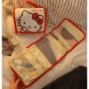 kawaii sanrio grande capacité pliant dessin animé sac de maquillage mignon voyage kitty kuromi portable cosmétiques brosse sac de rangement