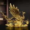 ornement de phénix entièrement en cuivre, décorations de pendaison de crémaillère pour salon, décor de bon augure