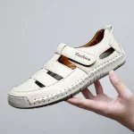 Femmes sandales chaussures d’été à la main mode couture en cuir véritable bout couvert doux décontracté marche Zapatos Mujer Plataforma Femmes sandales chaussures d’été à la main mode couture en cuir véritable bout couvert doux décontracté marche Zapatos Mujer Plataforma