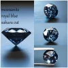 sakura – pierre moissanite coupée, bleu royal, couleur naturelle, pierres précieuses chamrs, matériaux de fabrication de bijoux à faire soi même, avec certificat, vente en gros