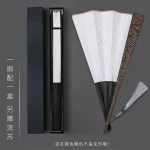 Éventail à main de Style chinois, nouveau motif de nuage sculpté en or, imperméable, soie brute, pompon Antique, Fans de danse pour hommes et femmes