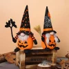 décorations de gnome d'halloween, ornements de chauve souris citrouille faits à la main tomte suédois poupée elfe en peluche nordique nisse adorable gnome,