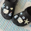 chaussures de chat crème glacée au chocolat japonais kawaii, décoration florale, chaussures donut de dessin animé, décoration florale, ornement, cadeau d'anniversaire