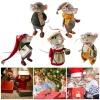 ornements de souris feutrée de noël, décorations artisanales faites à la main, beurre de souris, mignon