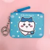 chiikawa porte monnaie en cuir pu kawaii pour femme, sac de rangement, porte clés, portefeuilles courts de dessin animé, porte cartes gt avec fermeture éclair